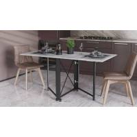 Стол-книга трансформер Орион 2 Ferrum-decor 750x1520x730 Черный металл ДСП Бетон 16 мм (FRD-104589)