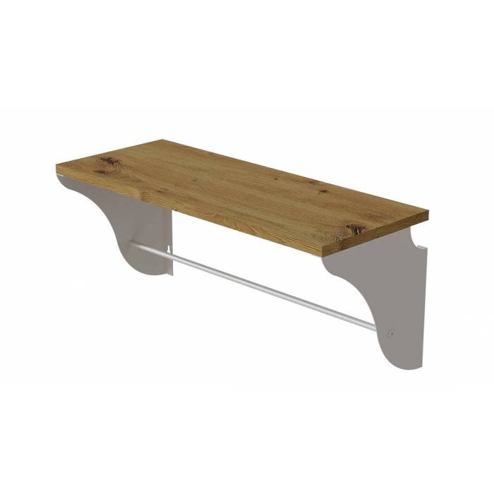 Полиця настінна Ferrum-decor Комфі 260x600x240 метал Білий ДСП Дуб Артізан 16 мм (FRD-102749)