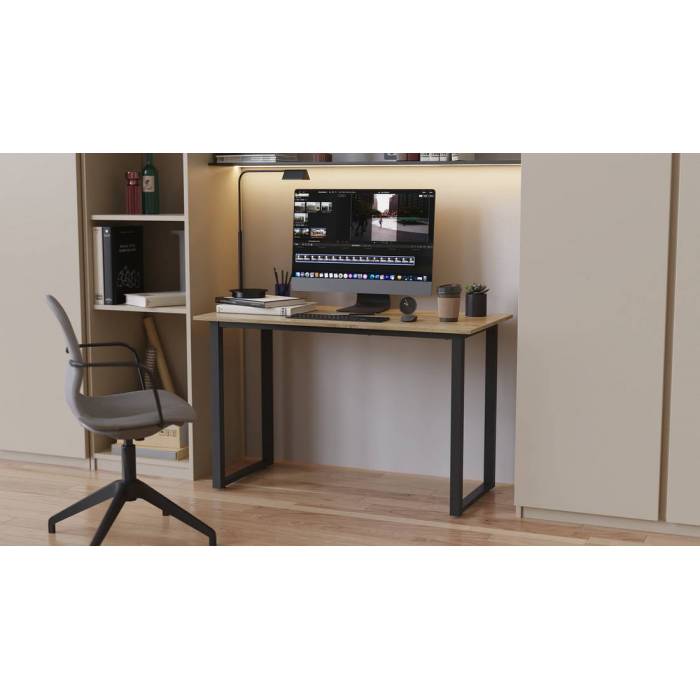 Стіл письмовий Кнап 2 Ferrum-decor 750x1400x700 Чорний метал ДСП Дуб Сонома 16 мм (FRD-106429)