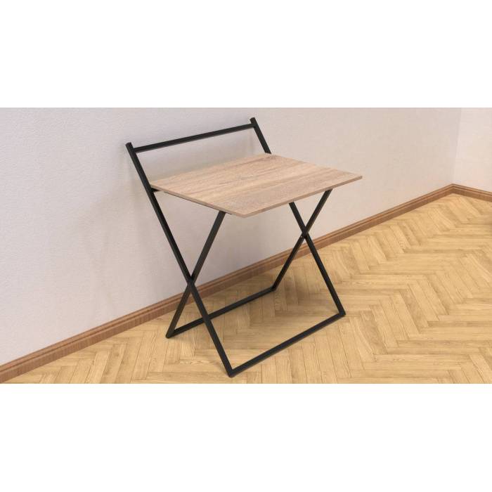 Стол трансформер Компакт 1 Ferrum-decor 750x790x720 Черный металл ДСП Дуб Сонома 16 мм (FRD-104679)