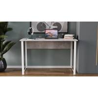 Стіл письмовий Курт Ferrum-decor 75x140x70 Білий метал ДСП Бетон 32 мм (FRD-106649)