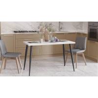 Кухонний стіл Марсель 50 Ferrum-decor 75x120x70 Чорний метал ДСП Білий 32 мм (FRD-106709)