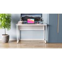 Стіл письмовий Майк Ferrum-decor 75x100x70 Білий метал ДСП Бетон 32 мм (FRD-106529)