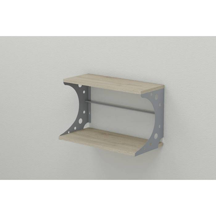 Полиця настінна Ferrum-decor Букін 330x500x240 метал Сірий ДСП Сонома 16 мм (FRD-102859)