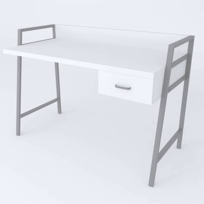Письмовий стіл Ferrum-decor 750x1000x600 Сірий метал ДСП Білий 32 мм (FRD-103429)