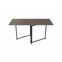 Стол трансформер книга Панама Ferrum-decor 75x148x68 Черный металл ДСП Дуб Сонома Трюфель 16 мм (FRD-106829)