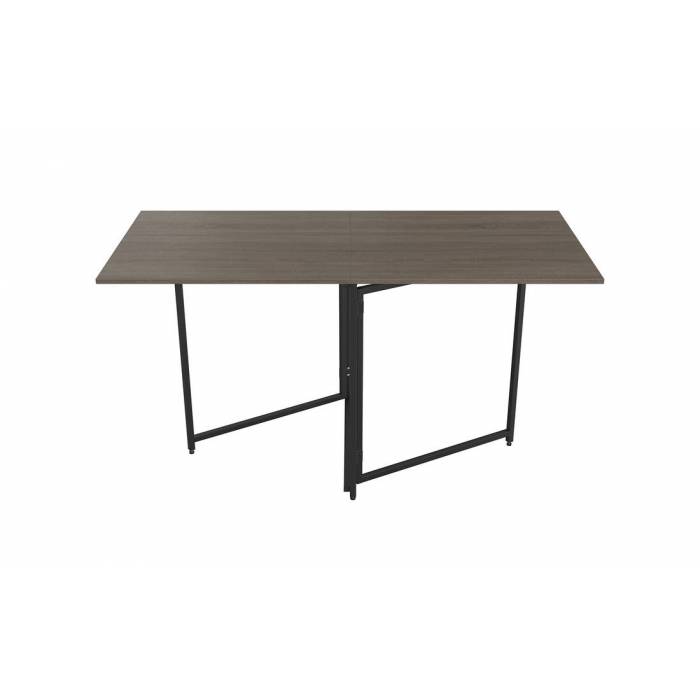 Стол трансформер книга Панама Ferrum-decor 75x148x68 Черный металл ДСП Дуб Сонома Трюфель 16 мм (FRD-106829)