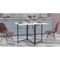 Стол трансформер книга Вуди Ferrum-decor 75x130x90 Черный металл ДСП Белый 16 мм (FRD-106749)