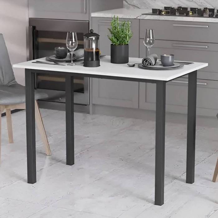 Стол универсальный Knap Ferrum-decor 750x1200x700 Черный металл ДСП Белый 16 мм (FRD-106370)