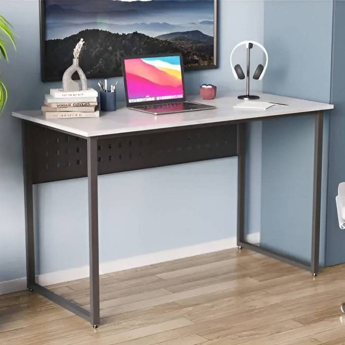 Стол письменный Майк Ferrum-decor 75x140x70 Черный металл ДСП Бетон 32 мм (FRD-106540)