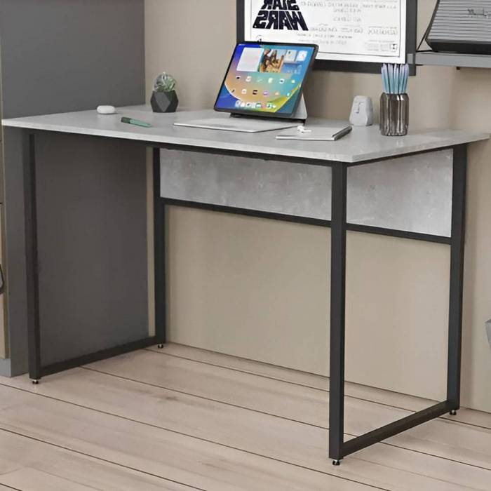 Стіл письмовий Коді Ferrum-decor 75x100x70 Чорний метал ДСП Бетон 32 мм (FRD-106600)