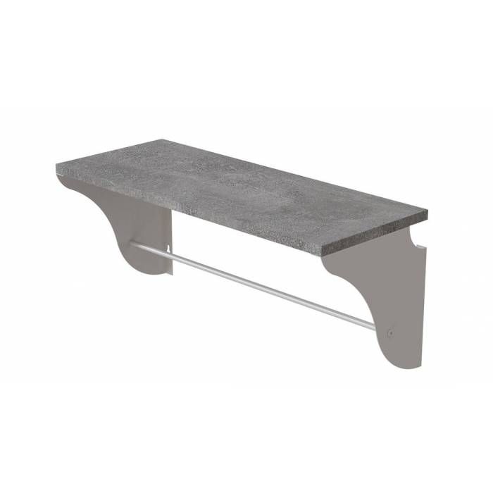 Полиця настінна Ferrum-decor Комфі 260x600x240 метал Білий ДСП Бетон 16 мм (FRD-102750)