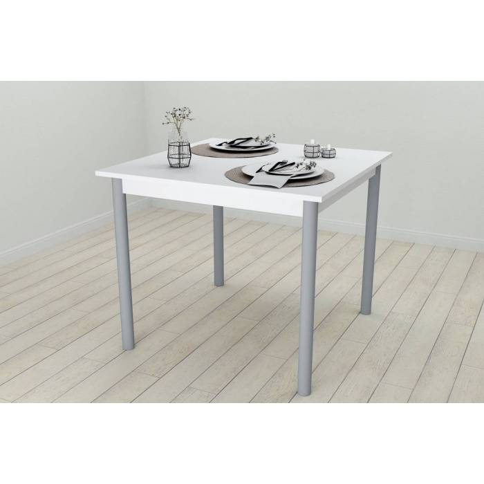 Стіл кухонний Ferrum-decor Агата 75x90x90 Сірий ДСП Біле 16мм (FRD-106260)