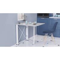 Стол-книга трансформер Орион 1 Ferrum-decor 750x810x730 Белый металл ДСП Бетон 16 мм (FRD-104610)