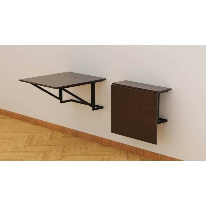 Стіл розкладний Олександр 3 Ferrum-decor 750x600x700 Чорний метал ДСП Венге Магія 16 мм (FRD-105630)