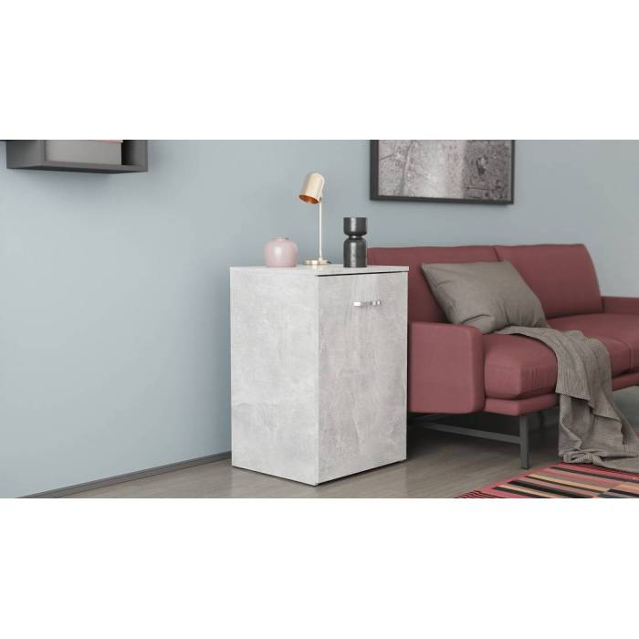 Стол-тумба трансформер Смарт 1/2 Ferrum-decor 750x1450x600 ДСП Бетон 16 мм (FRD-105080)