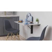 Обеденный стол трансформер Ника настенный Ferrum-decor 420x900x500 Черный металл ДСП Бетон 16 мм (FRD-105170)
