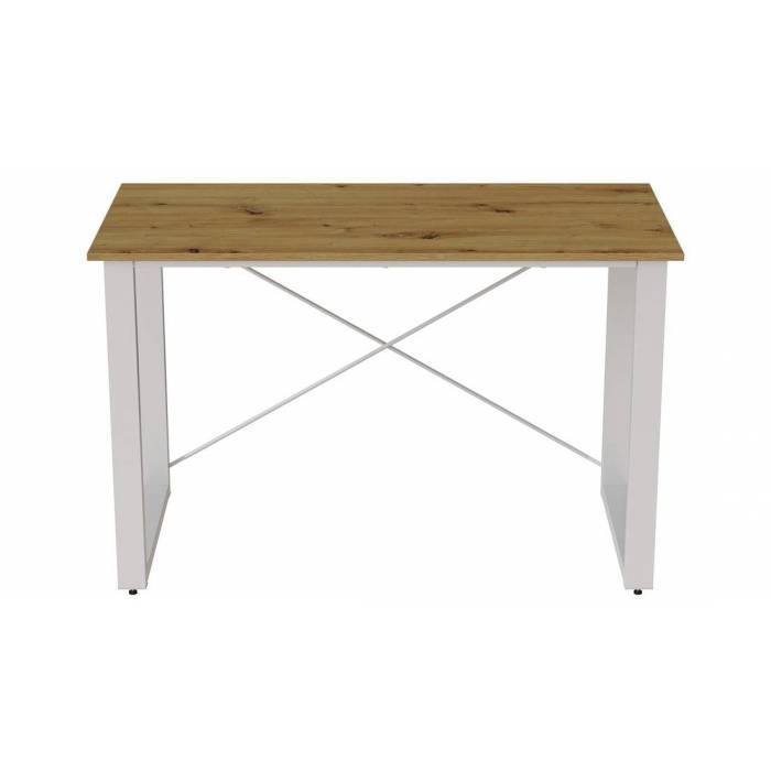 Письмовий стіл Ferrum-decor Драйв 750x1200x700 Білий метал ДСП Дуб Артизан 16 мм (FRD-103190)