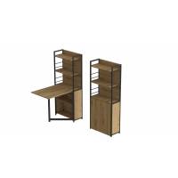 Стіл книга з етажеркою Практик 2 Ferrum-decor 1555x640x990 Чорний метал ДСП Дуб Артизан 16 мм (FRD-104630)