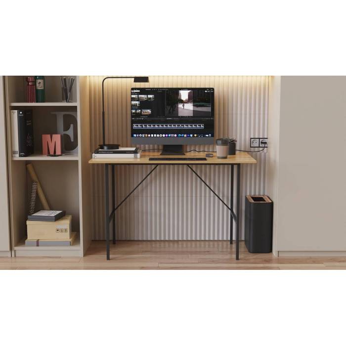 Стіл письмовий TIME Тайм Ferrum-decor 750x1200x600 Чорний метал ДСП Дуб Артизан 16 мм (FRD-104890)