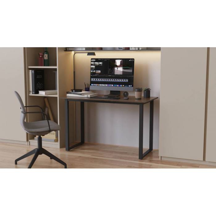 Стіл письмовий Кнап 2 Ferrum-decor 750x1400x700 Чорний метал ДСП Дуб Сонома Трюфель 16 мм (FRD-106430)