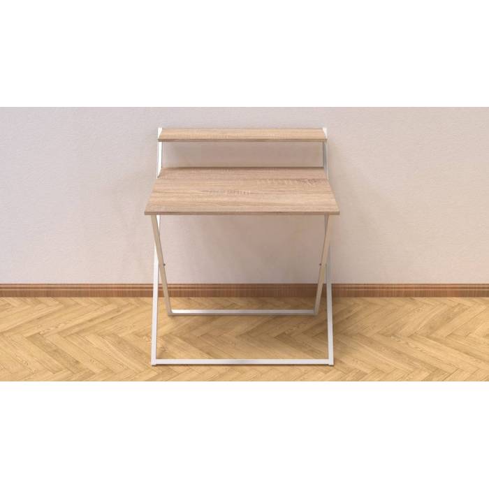 Стол трансформер Компакт 2 Ferrum-decor 750x790x720 Белый металл ДСП Дуб Сонома 16 мм (FRD-104700)