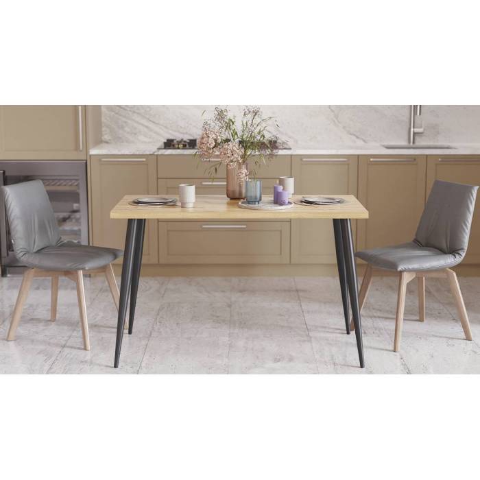 Кухонний стіл Марсель 50 Ferrum-decor 75x120x70 Чорний метал ДСП Дуб Артизан 32 мм (FRD-106710)
