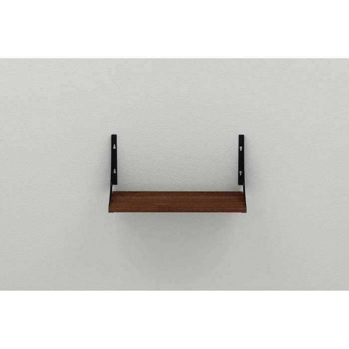 Полка настенная Ferrum-decor Ханди 2 240x600x240 металл Черный ДСП Венге 16 мм (FRD-102630)