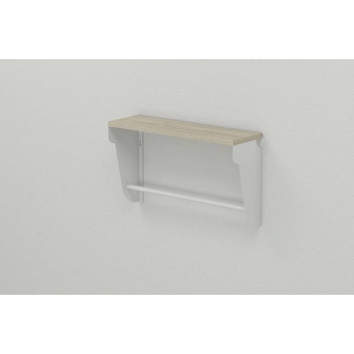 Полка настенная Ferrum-decor Мир 300x600x150 металл Белый ДСП Сонома 16 мм (FRD-102810)