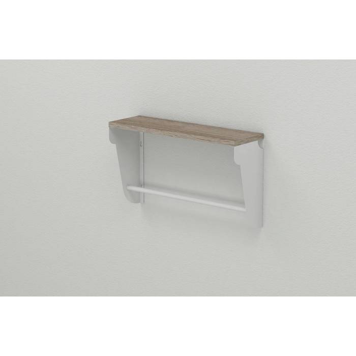 Полка настенная Ferrum-decor Мир 300x500x150 металл Белый ДСП Сонома Трюфель 16 мм (FRD-102790)