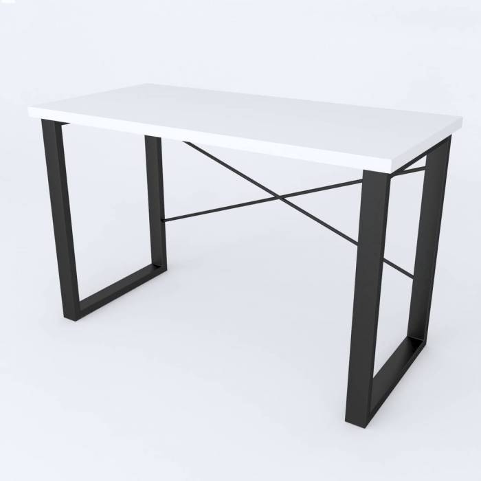 Письмовий стіл Ferrum-decor Драйв 750x1200x700 Чорний метал ДСП Білий 32 мм (FRD-103380)