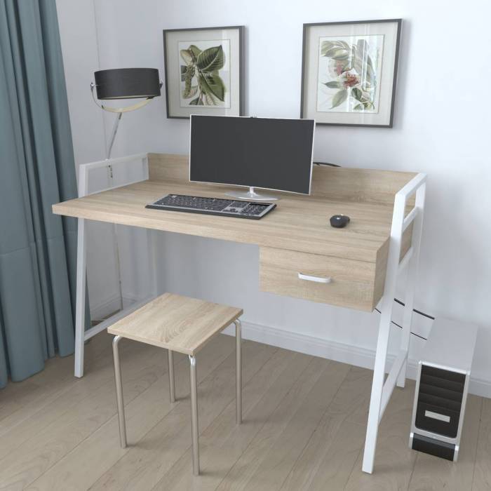 Письмовий стіл Ferrum-decor 750x1200x600 Білий метал ДСП Дуб Сонома 32 мм (FRD-103460)