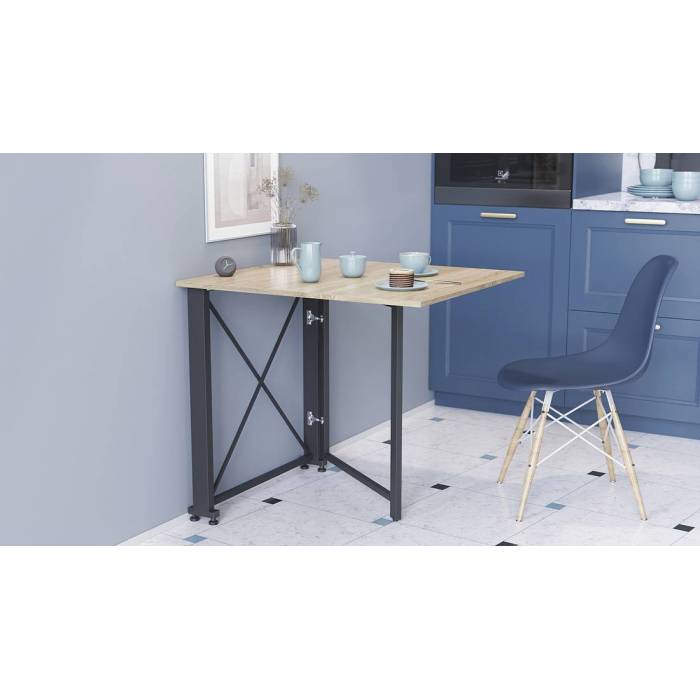 Стол-книга трансформер Орион 1 Ferrum-decor 750x810x730 Черный металл ДСП Дуб Сонома 16 мм (FRD-104600)