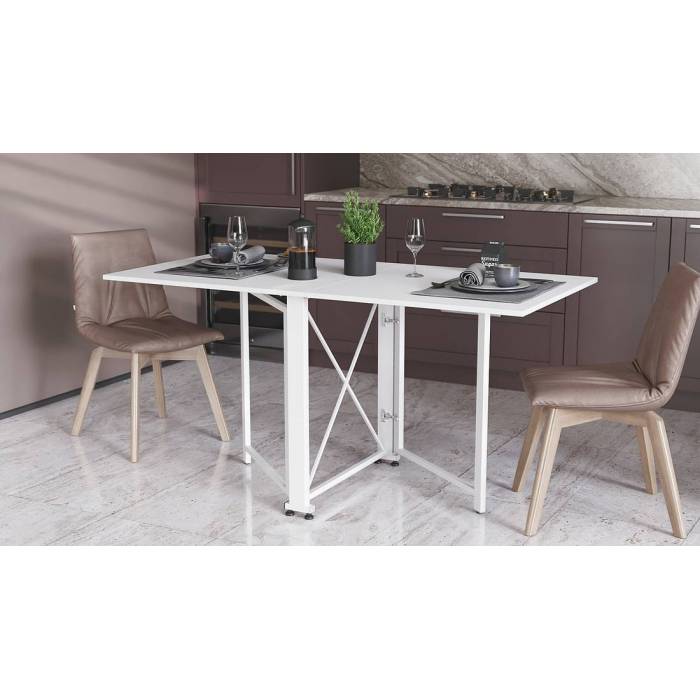 Стол-книга трансформер Орион 2 Ferrum-decor 750x1520x730 Белый металл ДСП Белый 16 мм (FRD-104590)