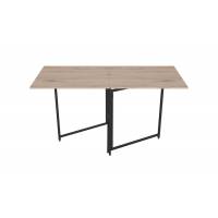 Стол трансформер книга Панама Ferrum-decor 75x148x68 Черный металл ДСП Дуб Сан-Марино 16 мм (FRD-106830)