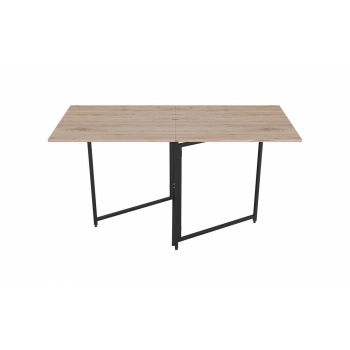 Стол трансформер книга Панама Ferrum-decor 75x148x68 Черный металл ДСП Дуб Сан-Марино 16 мм (FRD-106830)