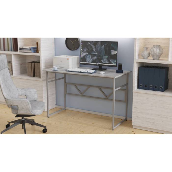 Стол письменный Райан Ferrum-decor 750x1200x700 Серый металл ДСП Бетон 32 мм (FRD-106500)