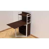 Стіл книга з етажеркою Практик 1 Ferrum-decor 1200x640x990 Білий метал ДСП Венге Магія 16 мм (FRD-105390)