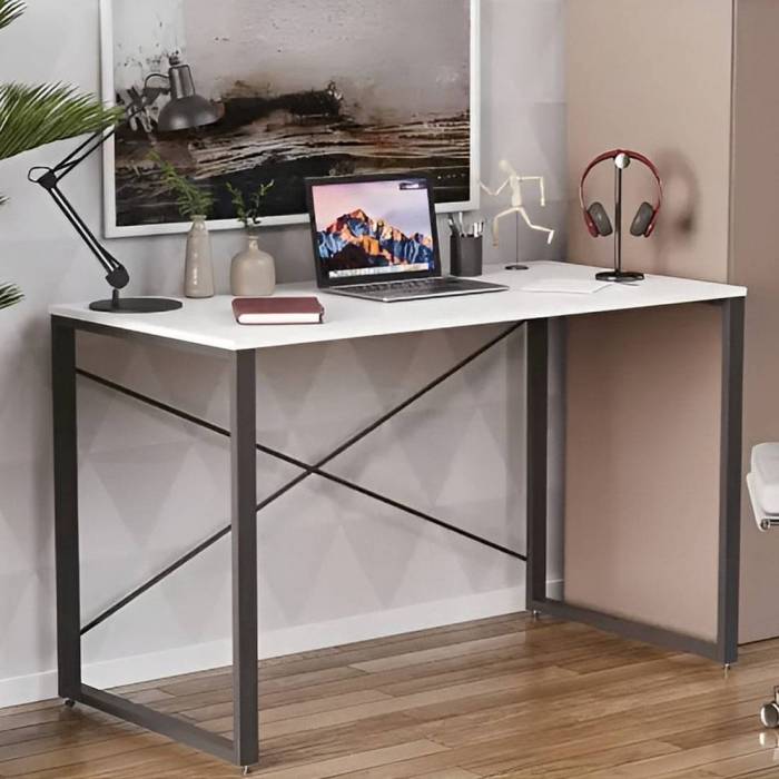 Письмовий стіл Ferrum-decor Серії Коннект 75x120x600 чорний ДСП Білий 16мм (FRD-104201)