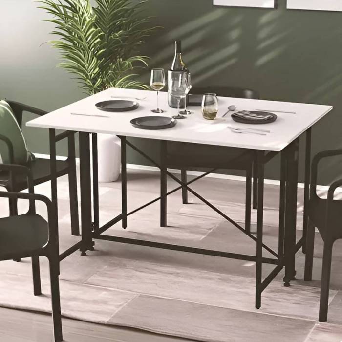 Стіл-книга трансформер Оріон 3 Ferrum-decor 750x1150x880 Чорний метал ДСП Білий 16 мм (FRD-105081)