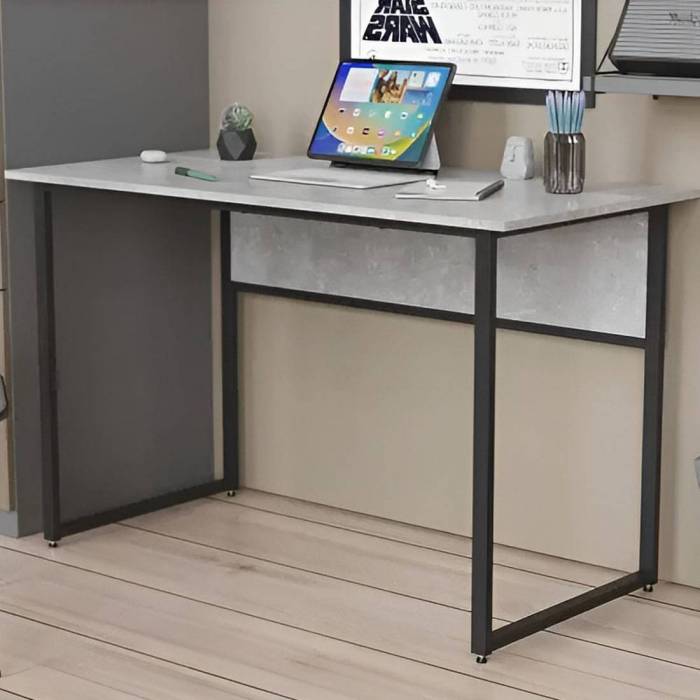 Стіл письмовий Коді Ferrum-decor 75x140x60 Чорний метал ДСП Бетон 16 мм (FRD-106591)