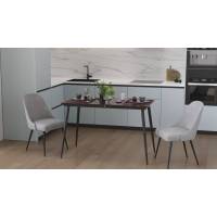 Стіл кухонний розкладний Данді на конусних ногах Ferrum-decor 75x120(160)x60 Чорний метал ДСП Венге Магія 16 мм (FRD-106771)