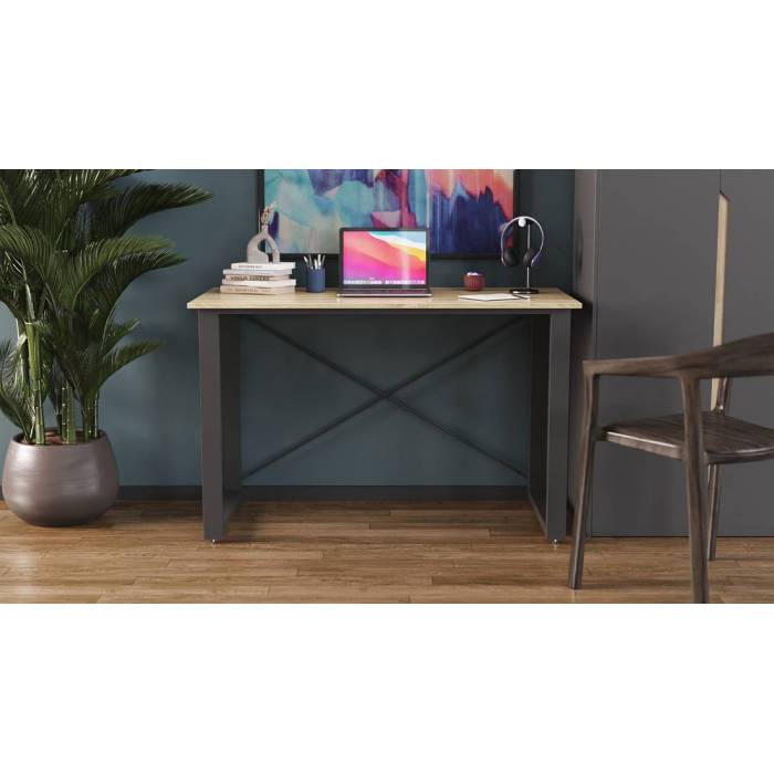 Письменный стол Ferrum-decor Драйв 750x1200x600 Черный металл ДСП Дуб Сонома 16 мм (FRD-103111)