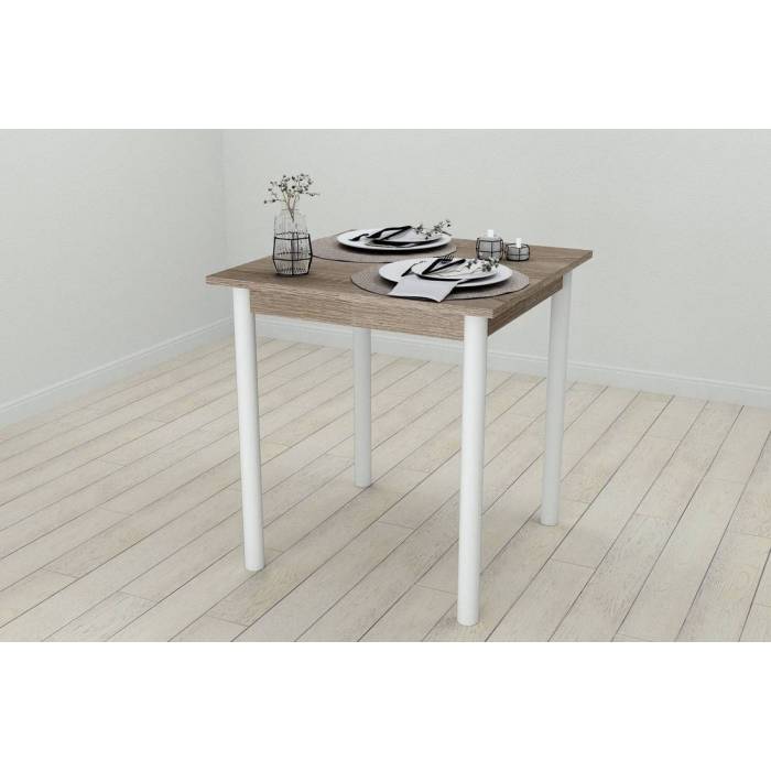 Стіл кухонний Ferrum-decor Агата 75x70x70 Білий ДСП Сонома Трюфель 16мм (FRD-106241)