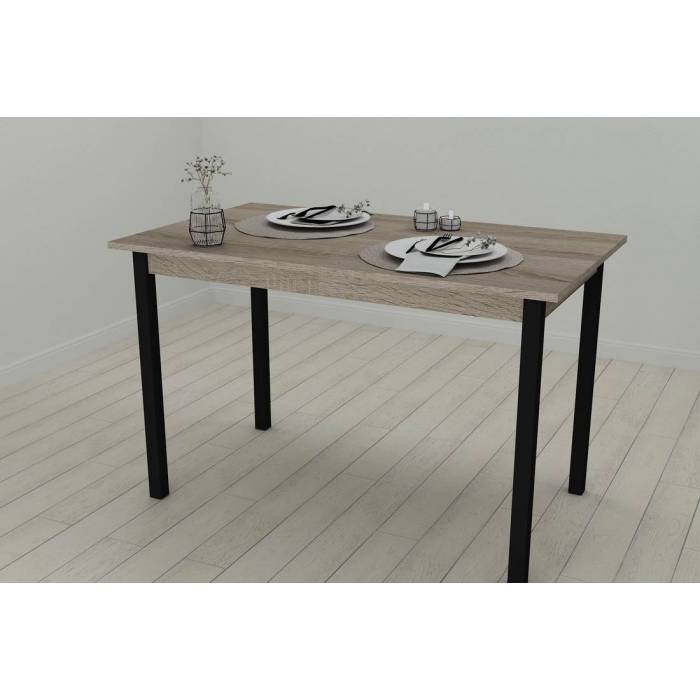 Стіл кухонний Ferrum-decor Маріо 75x120x70 Чорний ДСП Сонома Трюфель 16мм (FRD-106331)