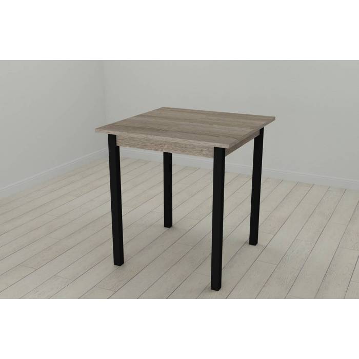 Стол кухонный Ferrum-decor Диего 75x70x70 Черный ДСП Сонома Трюфель 16мм (FRD-106301)