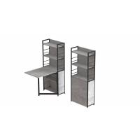 Стіл книга з етажеркою Практик 2 Ferrum-decor 1555x640x990 Чорний метал ДСП Бетон 16 мм (FRD-104631)