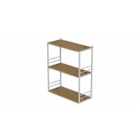 Книжкова полиця універсальна Ferrum-decor Стім 2 74x63x26 білий ДСП Дуб Артизан 16мм (FRD-104111)
