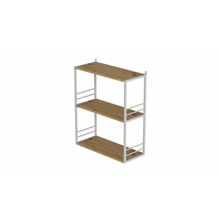 Книжкова полиця універсальна Ferrum-decor Стім 2 74x63x26 білий ДСП Дуб Артизан 16мм (FRD-104111)