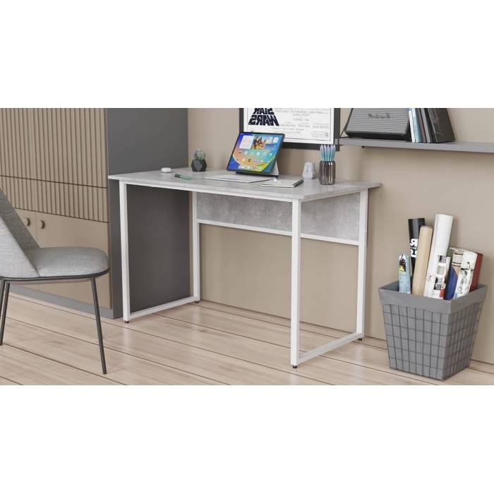 Стіл письмовий Коді Ferrum-decor 75x100x70 Білий метал ДСП Бетон 32 мм (FRD-106601)